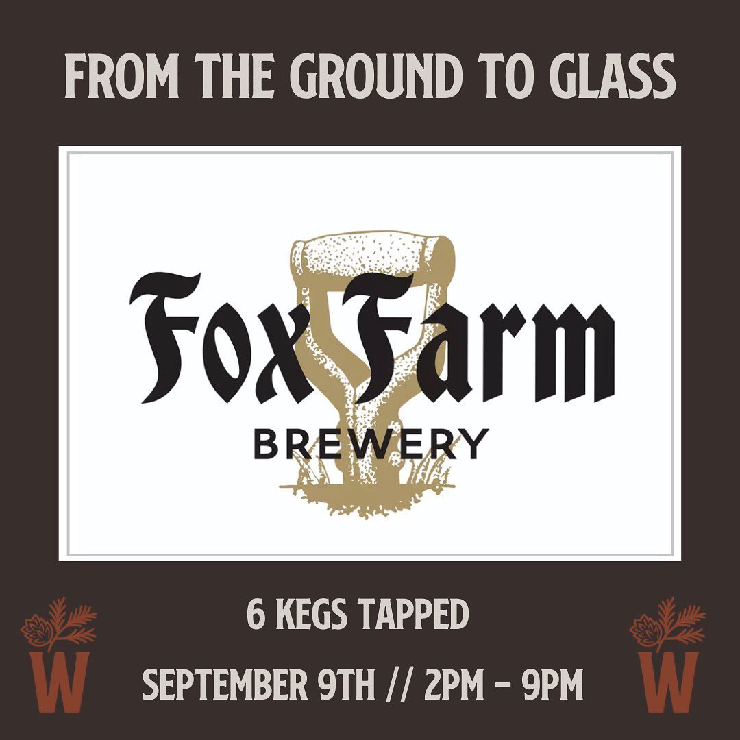 This Friday, September 9th we will be tapping six different beers from Fox Farm Brewing out of Connecticut! 
Fox Farm was recently brought into Oregon through @dayonepdx for @brews4newaves and we are fortunate enough to continue the fun! 
.
Don’t miss out on this special event with an brewery that we are so fortunate to receive. 
.
@foxfarmbeer 
.
*Event is at our Hillsboro location*
.
.
.
#wildwoodtap #wildwoodtaphouse #foxfarmbrewery #draftbeer #connecticutbeer #craftbeer #oregonbeer #beerevent #taproom #groundtoglass #hillsborobeer #beavertonbeer #craftbeerlife #craftbeerlover #craftbeernerd #beerme #beerstagram #beerlover #pdxbeer #pdx #pnw #pnwbeer