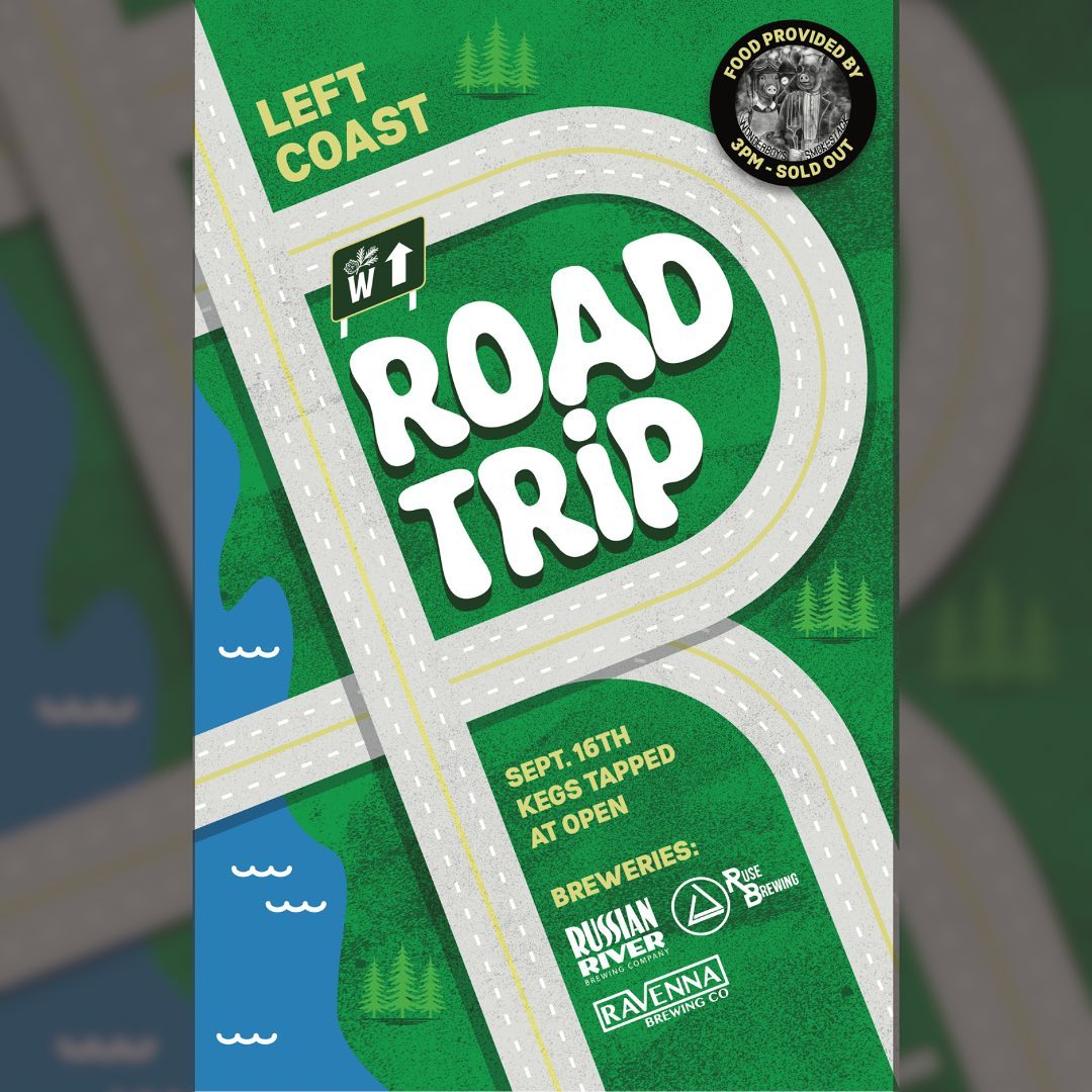 It’s that time of year again! 
September 16th, we are bringing back our “Left Coast Road Trip” event! 
This year we have Ravenna, Ruse & Russian River from each west coast state providing an array of different styles showcasing what these incredible breweries can do! This year will be full of incredible fresh hops, stouts, sought after sours and crispy lagers. OH MY! 
In addition we will have Wonderboy’s Smokestack serving up some incredible BBQ from 3pm till sold out. 
.
Kegs Tapped at 12 noon
Food Service at 3pm
.
Let’s gooo! 
@ravennabrewing 
@rusebrewing 
@russianriverbrewingofficial 
@wonderboyssmokestackpdx 
.
.
.
.
#wildwood #wildwoodtap #wildwoodtaphouse #ravennabrewing #rusebrewing #russianriverbrewing #leftcoastroadtrip #beerevent #pdx #pdxbeer #pdxbeerevent #pnw #pnwbeer #pnwbeerevent #hillsborooregon #hillsborobeer #thingstodoinportland #portlandevents #portlandbbq #wonderboyssmokestack #twoisaparty