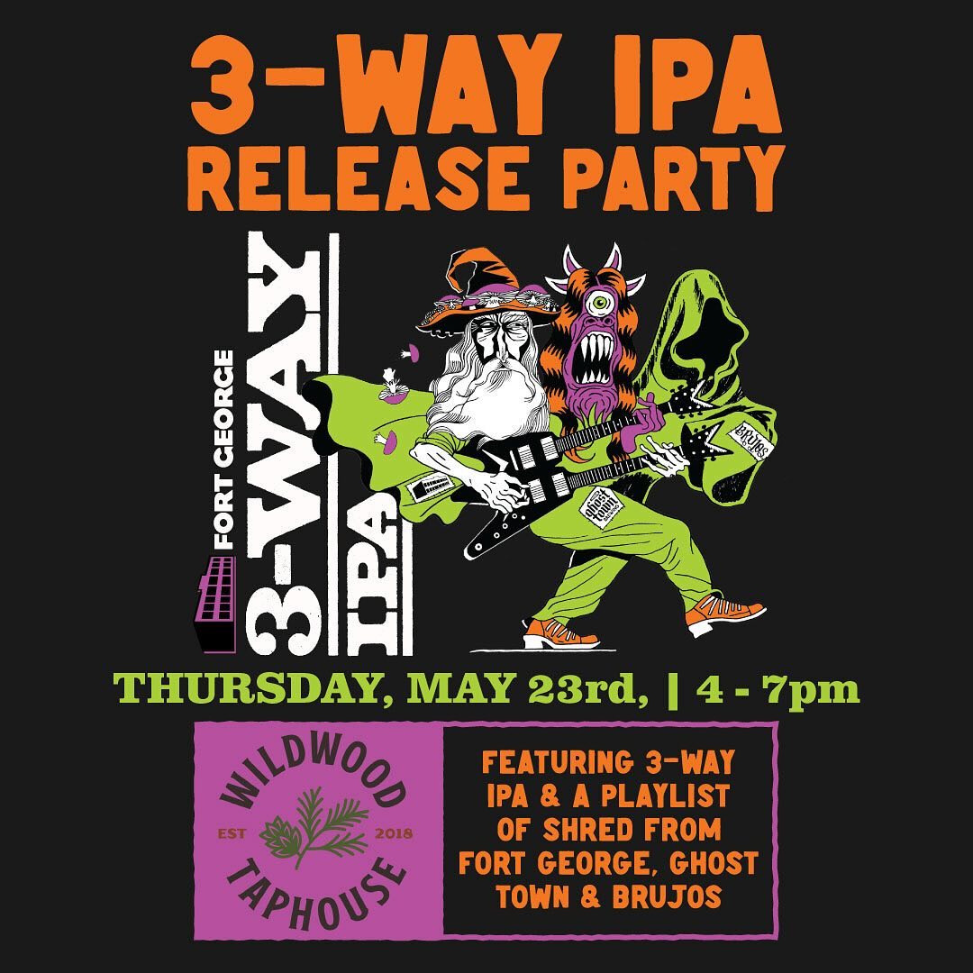We can finally say it! This Thursday, May 23rd we are so pumped to be throwing a release party with Fort George, Brujos & Ghost Town for this years 3-Way IPA!!
.
We will have draft & cans of 3-Way available along with special additional draft from each brewery! 
.
Starting at 4pm HarBQ will be slinging BBQ for all! 
.
.
.
@fortgeorgebeer @brujos_brewing @ghosttownbrewing @har.bq.pdx 
.
.
.
.
#wildwoodtaphouse #fortgeorge #3wayipa #3wayipa2024 #brujos #brujosbrewing #ghosttown #ghosttownbrewing #pnw #pnwbeer #beerrelease #harbq #harbqpdx #bbq #beerme