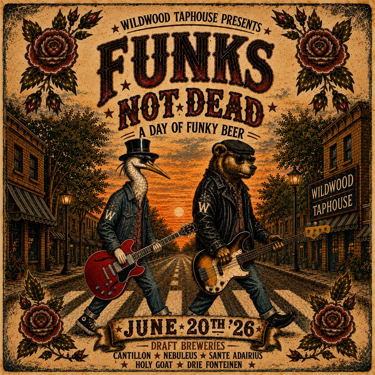 Funks Not Dead is right around the corner!
.
June 20th at our Hillsboro location we will be having incredible beers on tap from @brasseriecantillonofficiel @degardebrewing @holygoatbrewing @rusticales @3fonteinen & @nebuleusbeer!!!
.
Keep an eye out this week as we post a few of the bottle offerings in our stories! 
.
All product available at noon and we will be having @barleysburgers slinging some amazing food starting at 4pm.
Let’s party.
#wildwoodtaphouse #funksnotdead #lambicbeer #hillsboro pnwbeer